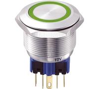 TRU COMPONENTS 701946 GQ25-11E/G/12V Pulsante antivandalo 250 V/AC 5 A 1 x On /
