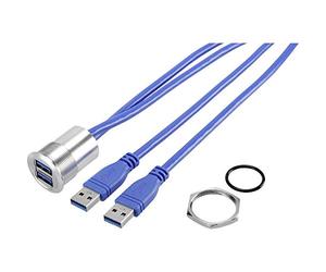 TRU Components Presa USB 22 femmina A su 2 connettori USB 3.0 A 92007P89 I