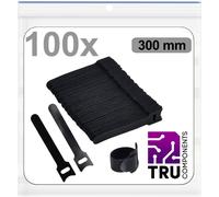 TRU COMPONENTS T24CA098 Fascette a strappo per raggruppare Lato morbido e lato rigido (L x L) 300 mm x 14 mm Nero 100 p