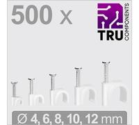 TRU COMPONENTS T24CA128 TC-13448464 - Set di 500 morsetti per unghie, diametro da 2 a 12 mm, colore: Bianco