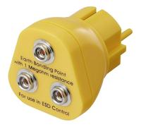 TRU Components TC-12351668 - Spina di messa a terra, 3 connettori a pulsante, 10 mm, 1 pezzo