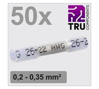 TRU COMPONENTS TC-12888396 Giuntafilo intermedio con guaina termoretraibile 0.2 mm² 0.35 mm² Completamente isolato Bian