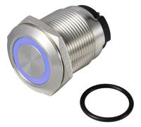 TRU Components ONPOW6319F-10ZE/Q/B/12V/S Pulsante 36 V DC/AC 2 A 1x off / (On) IP65 Permanente Blu 1 pz.