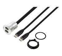 TRU COMPONENTS TC-13376316 USB-C® (3.1) 2x presa/spina 1 m cavo argento Conte