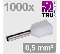 TRU COMPONENTS TC-13377224 Capocorda doppio 0.5 mm² Parzialmente isolato Bianc