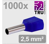 TRU COMPONENTS TC-13377240 Capocorda doppio 2.5 mm² Parzialmente isolato Blu 1