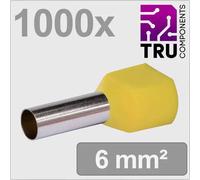 TRU COMPONENTS TC-13377248 Capocorda doppio 6 mm² Parzialmente isolato Giallo