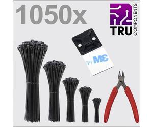 TRU COMPONENTS TC-13377620 T24CA116 Fascetta per cavi Nero Stabilizzato ai rag