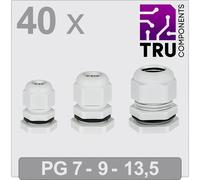 TRU COMPONENTS TC-13448364 Pressacavo filettato PG7, PG9, PG13 Poliammide