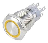 TRU Components TC-13471352 Interruttore antivandalo 250 V/AC 3 A 2 x On / (On) Momentaneo Arancione IP65 1 pz.