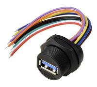 TRU COMPONENTS TC-13543580 Presa USB 3.0 per montaggio posteriore con filo IP67