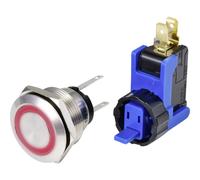 TRU COMPONENTS TC-9201352 Pulsante 250 V 15 A 1 x On / Off Momentaneo Rosso IP