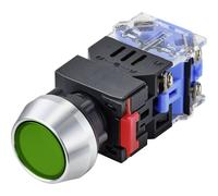 TRU Components LAS0-L-11/G/12V - Pulsante a pressione 250 V 5 A, 1 x Off/(on) con richiamo, colore: verde IP40, 1 pz