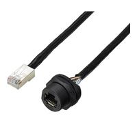 TRU Components TC-E13T-FR5-PWF/MR6-NCA-0.5PV-JD presa RJ45 per montaggio posteriore con filo IP67 (filettato), cavo CAT