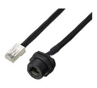 TRU Components TC-E13T-FR6-PWF/MR6-NCA-0.5PV-JD presa RJ45 per montaggio posteriore con filo IP67 (filettato) cavo CAT