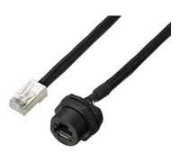 TRU Components TC-E13T-FR6-PWF/MR6-NCA-0.5PV-JD presa RJ45 per montaggio posteriore con filo IP67 (filettato) cavo CAT