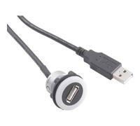 TRU Components Adattatore USB 2.0 Tipo A femmina a Tipo A maschio, illuminato, cavo 60 cm USB-05-BK