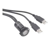 TRU COMPONENTS USB-06-BK Presa USB Presa, Adattatore 2 x presa USB tipo A su 2