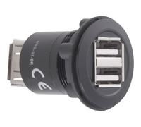 TRU COMPONENTS USB-07-BK Presa USB Presa, Adattatore 2 x presa USB tipo A su 2
