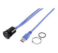 TRU Components USB-22-BK USB A presa da incasso 3.0, 2 prese USB 3.0 A a 2 prese USB 3.0 A, contenuto: 1 pezzo