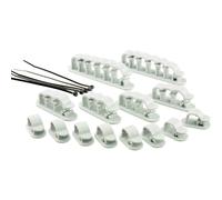 TRU COMPONENTS WCM-Set-TT 1386629 - Supporto per cavi autoadesivo, 19 pezzi, colore: Trasparente