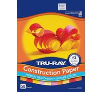 Tru-Ray Construction Paper, 76 lbs., 12 x 18, Assorted, 25 Sheets/Pack, Sold as 1 Package