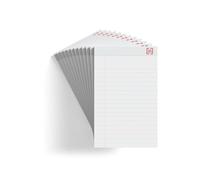 TRU RED Notepad, 5" x 8" Sheets, Wide Ruled, White, 50 Sheets/Pad, Dozen Pads/Pack (TR58182)