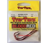 Tru Turn 4/0 - Ganci a vite senza fine, ultra affilati, confezione da 3, colore: Rosso sangue