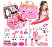Trucchi Bambina Regalo Giocattoli, Lavabile Valigetta Trucchi Bambina, Set Accessori per Capelli, Brillantini per Capelli, Principessa Natale Compleanno Regalo Bambina 3 4 5 6 7 8 9 10 11 12 Anni