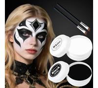 Trucchi Carnevale Bianco e Nero per Viso - Trucchi Carnevale Viso100g (50g Nero + 50g Bianco) - Trucco Professionale per Bambini e Adulti, Carnevale, Cosplay, Clown, Effetti Speciali SFX