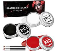 Trucchi Halloween Bianco Nero Rosso - 90g Trucco per Viso Halloween Make Up, Trucco Carnevale Body Painting Bambini Donna Adulti per Vampiro Joker Zombie SFX Cosplay
