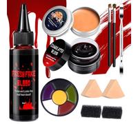 Trucchi Halloween Kit Make Up con Sangue Finto Lavabile e Cera Cicatrici | Halloween Trucchi Kit con Sangue finto, Palette trucco, Gel Sangue Finto, Cera Cicatrici Trucchi per halloween Vampiro Zombie