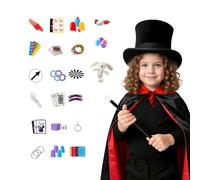 Trucchi Magici per Bambini con Cappello Bacchetta Guanti Costume Giocattoli | Accessori Cosplay Magici Ragazzi e Ragazze Natale Halloween Festa Cosplay Palco di Ruolo Foto