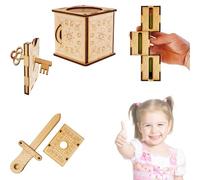 Trucchi magici, set magico fai -da -te in legno artigianato, spada attraverso la scatola di matite di dito e magia e tastiera attraverso la moneta, lo scherzo set per adulti e bambini, kit magico e