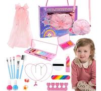 Trucchi per Bambine,Giocattoli Portatili Realistici e Lavabili | Kit di Trucco per Ragazze | Per Compleanno Natale Viaggio Serata Festa Spiaggia Servizio Fotografico Spettacolo Teatrale
