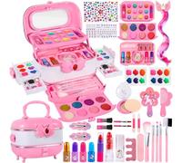 Trucchi per Bambine Set, 61 pezzi Trucchi Bambina Anallergici, Lavabile Set Di Trucchi Per Bambini, Valigetta Trucchi Bambina, Giochi Bambina Natale Compleanno Regalo Bambina 3 4 5 6 7 8 9 10 Anni