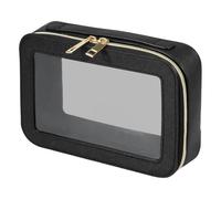 Trucco - Astuccio in PVC trasparente per il trasporto di toletta, per il supporto di bellezza, resistente agli schizzi, kit organizer con cerniera rinforzata, coppia, nero, Vedi la descrizione, Vedere