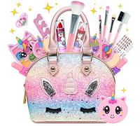 Trucco Bambina Giocattolo Ragazze, Non Tossico Lavabile Valigetta Barbie Unicorno Giocattolo Regalo di Natale Compleanno 4 5 6 7 8 9 10-12 Anni