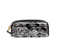 Trucco Borsa Black White Mandala Skull Astuccio Per Matite Con Scomparti Astuccio Portamatite Con Cerniera Borsa Porta Penne Per Ragazze Università Studenti