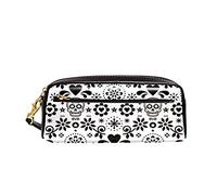 Trucco Borsa Sugar Skulls And Flowers Astucci Espandibile Borsa Per Matite Con Scomparti Astucci Matite Per Adolescente Ragazzi Studenti