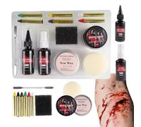 Trucco Cicatrice Halloween Strumenti Cosmetici Pittura Ferite Realistica E | Kit Trucco Da Scena Di Halloween per Casa Infestata, Teatro, Festival, Film e Televisione, Palco, Cosplay e Va