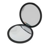 Trucco da viaggio a specchio pieghevole design con doppio lato riflesso in vetro portatile portatile rotondo cosmetico a specchio, Nero