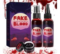 Trucco di sangue artificiale da palcoscenico, 160 ml, trucco di sangue artificiale per Halloween | Trucco di sangue zombie lavabile, effetto speciale, schizzi di sangue artificiale per costumi di