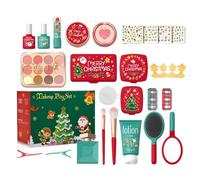 Trucco Gioco per Bambine | Set Cosmetici Giocattolo Per Il Natale Dei Più Piccoli,Kit Trucco Finto Inodore per Asilo Casa Bambine 3-5 Anni Scuola Materna Sala Giochi - Per Età 3-5 Anni E Calza Nataliz