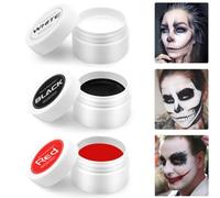 Trucco In Nero Bianco Rosso, Pittura per Viso e Corpo Nero Bianca, Trucco Bianco Nero per Viso, Trucco per Il Viso di Halloween, Adatto per il Trucco Halloween,Pittura del Corpo e del Viso Alle Feste