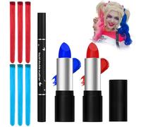 Trucco Joker, Halloween Trucco, Make Up Halloween, Face Paint Sticks + Extension Capelli Clip + Eyeliner Stamp Cuore, Applica Halloween, Carnevale Feste Cosplay