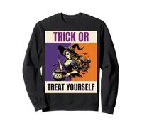 Trucco O Trattare Te Strega retrò Halloween Felpa
