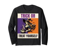 Trucco O Trattare Te Strega retrò Halloween Maglia a Manica