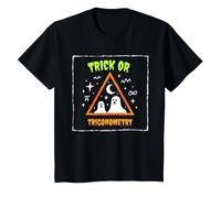 Trucco o trigonometria dell'insegnante di Matematica di Halloween Maglietta, Bambini, Nero, 10 Anni