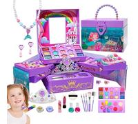 Trucco per bambini, accessori per travestimenti reali lavabili | Set di trucchi per bambine | per giochi di ruolo, danza, servizi fotografici, feste, compleanni, San Valentino, casa, auto e aula